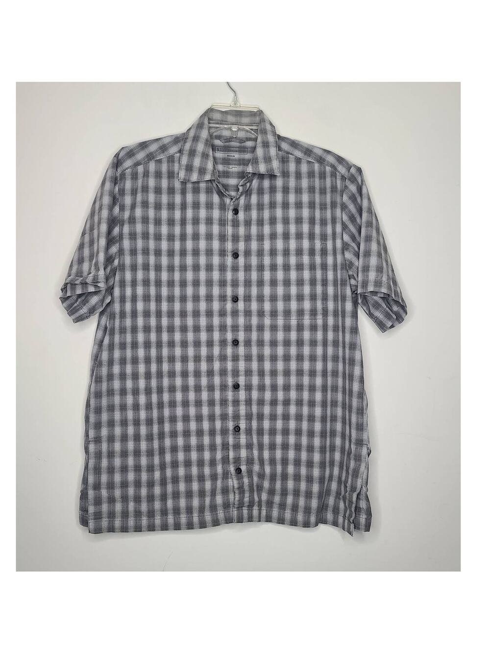 5.11 Tactical gray plaid short sleeve shirt - medium